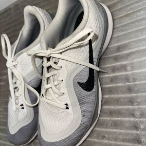 Nike White and Gray Running Shoes